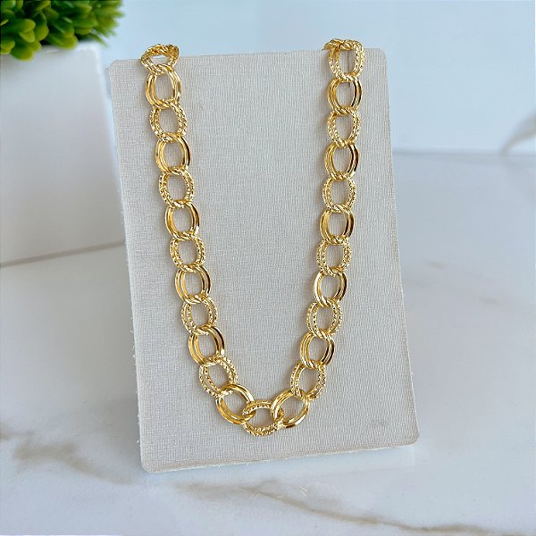 Choker Folheada Ouro 18k e Prata 925 Elos
