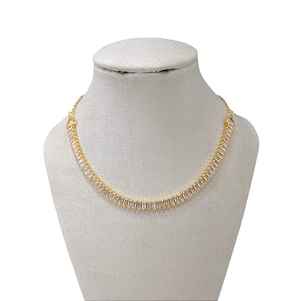 Choker Folheada Ouro 18k e Prata 925 Riviera