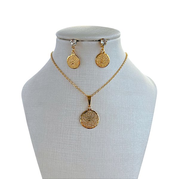 Conjunto Folheado Ouro 18k Pai Nosso
