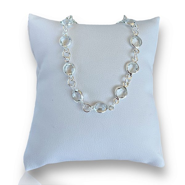 Pulseira Folheada Prata 925 Ponto de Luz Cristais
