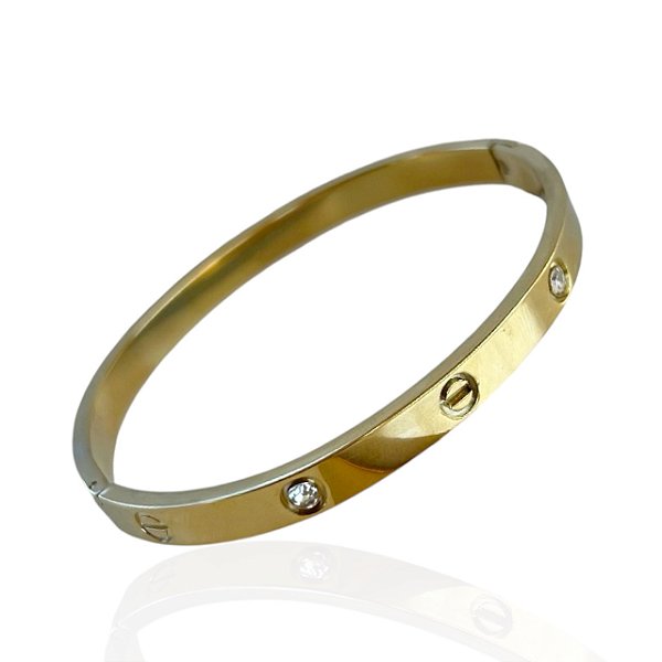 Bracelete Folheado Ouro 18k e Prata 925 Inspired Strass