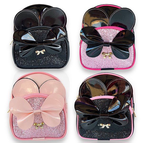 Mini Mochila Infantil Minnie Couro