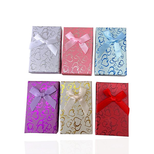 Caixas Presente Brinco e Colar Com 6 Cores