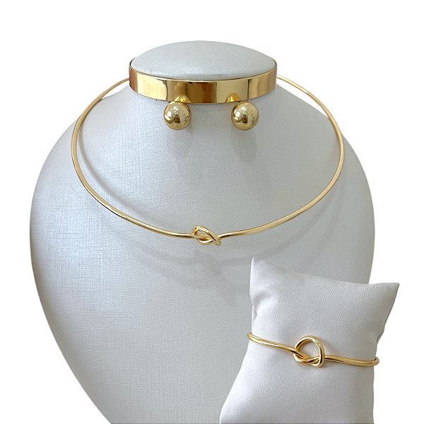 Conjunto Bijuteria Aro Nó