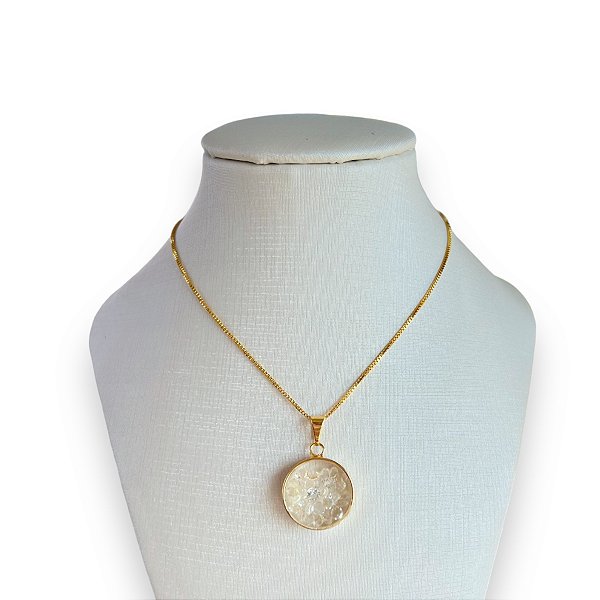 Colar Folheado Ouro 18k e Prata 925 Cápsula Cristais