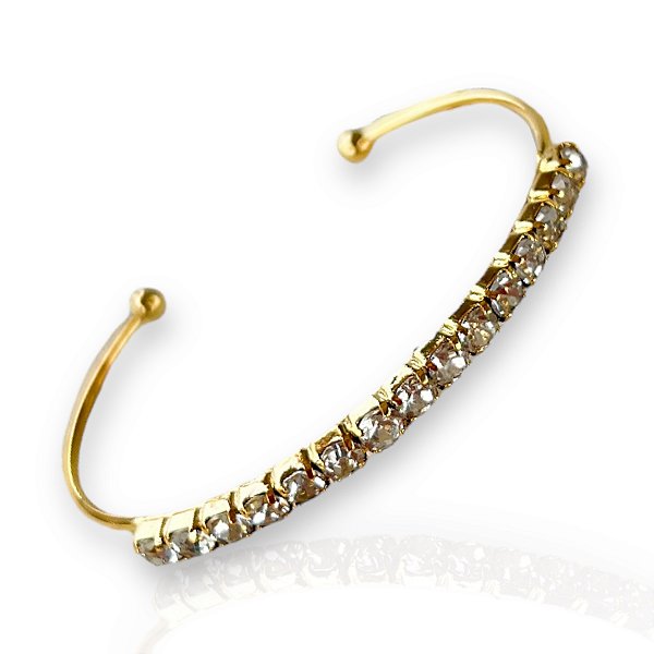 Bracelete Folheado Ouro 18k e Prata 925 Strass