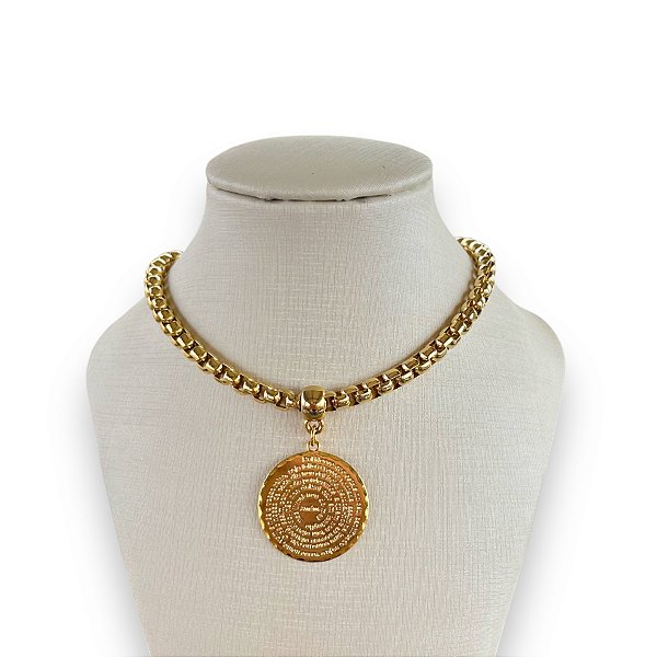 Colar Folheado Ouro 18k Correntaria Pai Nosso