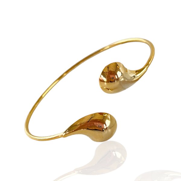 Bracelete Folheado Ouro 18k e Prata 925 Gota Dupla