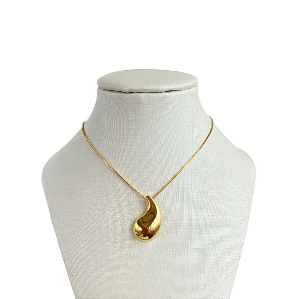 Colar Folheado Ouro 18k e Prata 925 Gota Vírgula