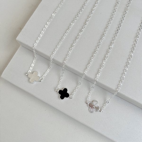Choker Folheada Prata 925 Trevo