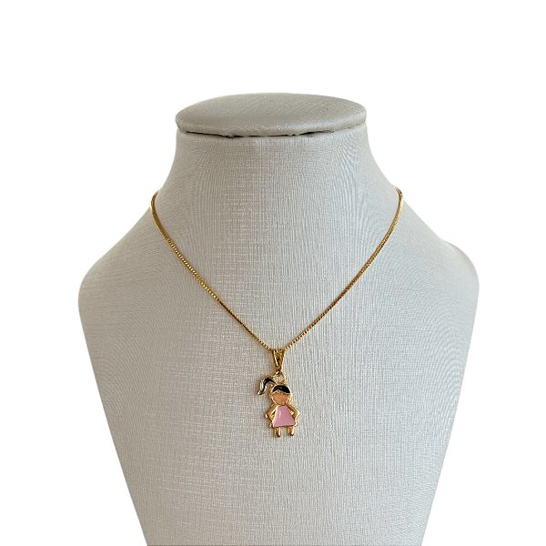 Colar Folheado Ouro 18k Filho Resinado