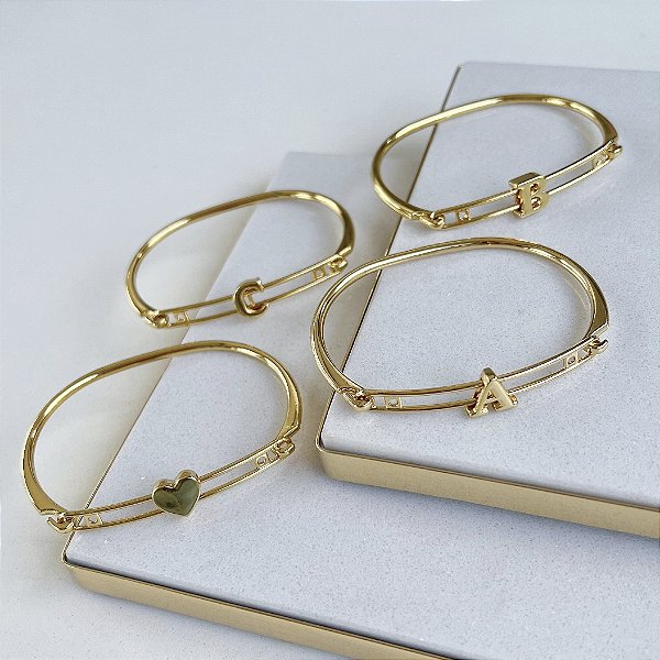 Bracelete Folheada Ouro 18k Letra Inicial