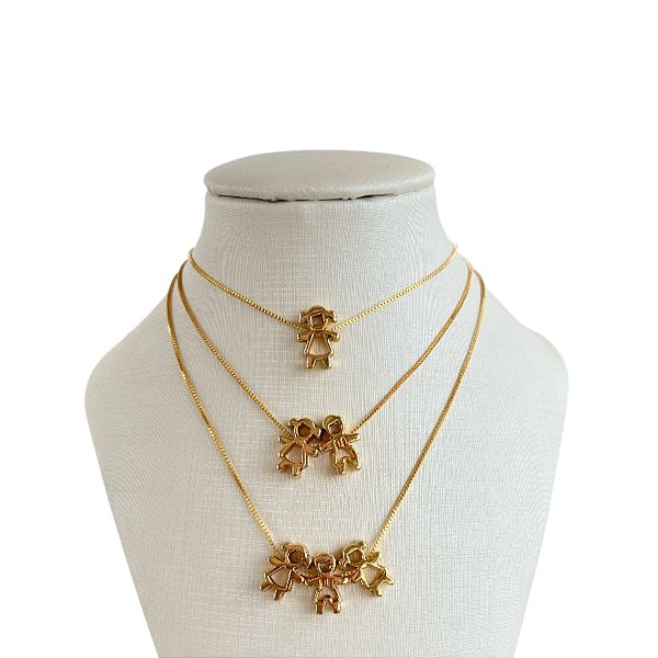 Colar Folheado Ouro 18k Filhos