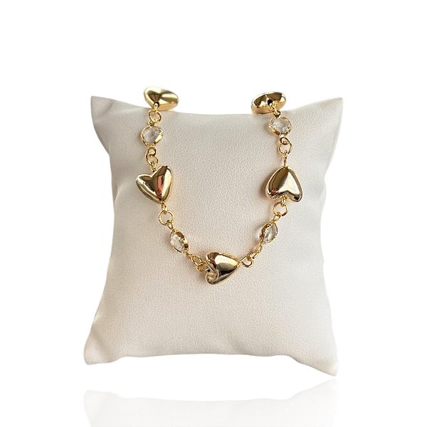 Pulseira Folheada Ouro 18k Corações