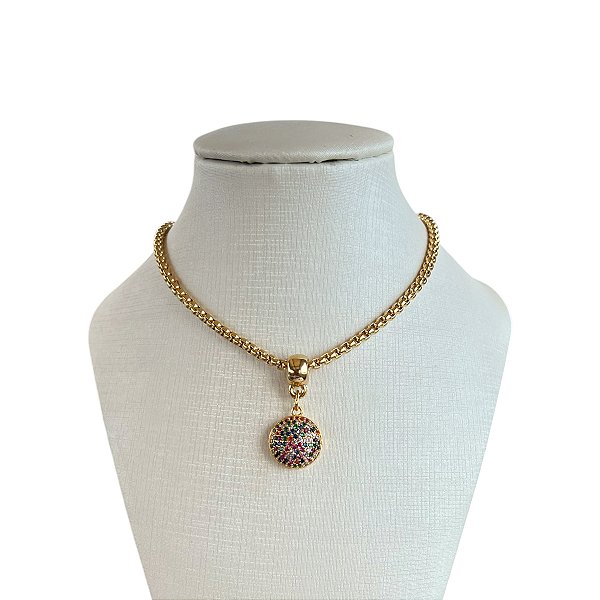 Colar Folheado Ouro 18k Correntaria Redondo Colors