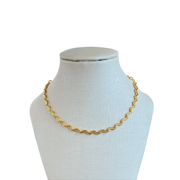 Choker Folheada Ouro 18k e Prata 925 Ondulada