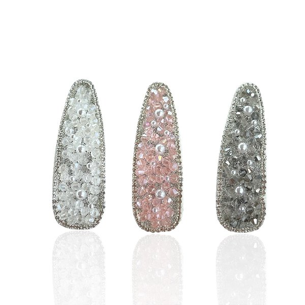 Presilha Tic Tac Gota Pérolas Cristais