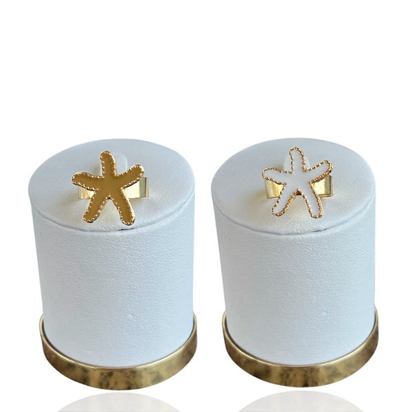 Anel Ajustável Folheado Ouro 18k Estrela
