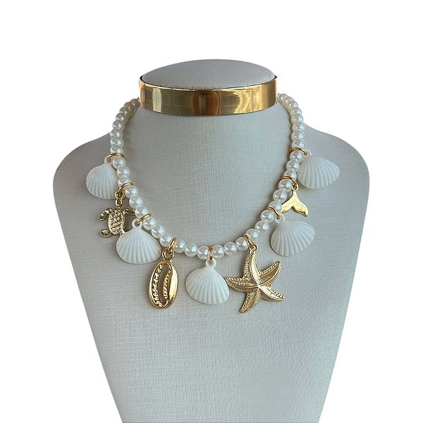 Colar Pérolas Folheado Ouro 18k Sereismo