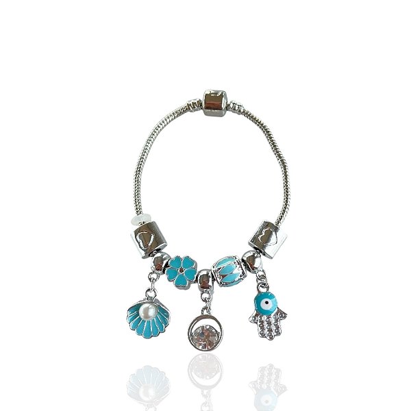 Pulseira Folheada Prata 925 Inspired Pandora Sereismo Resinada