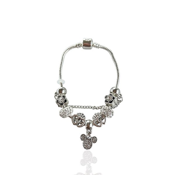 Pulseira Folheada Prata 925 Inspired Pandora Mickey