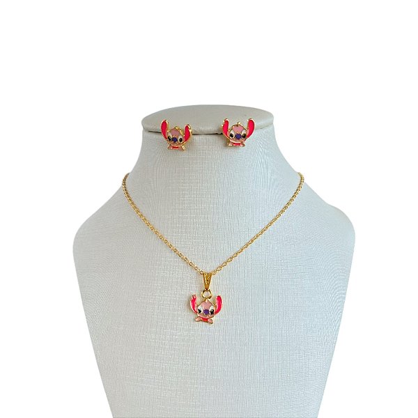 Conjunto Infantil Folheado Ouro 18k e Prata 925 Angel