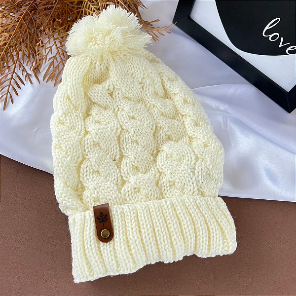 Touca Gorro Pompom Off White