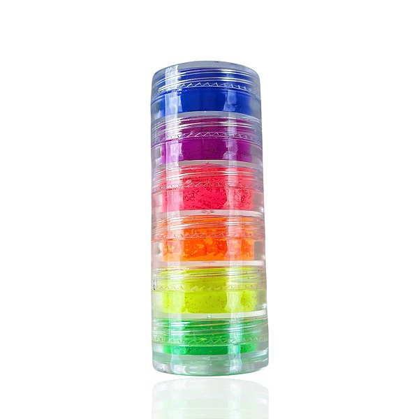 Kit Pó Neon 6 Cores