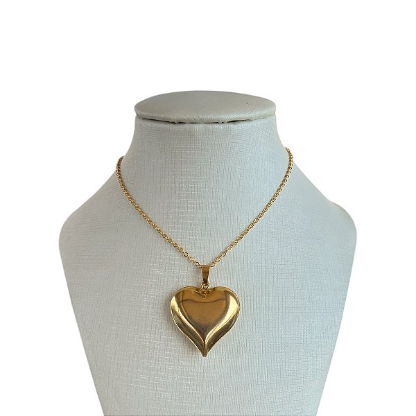 Colar Folheado Ouro 18k Coração