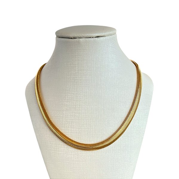 Choker Folheada Ouro 18k e Prata 925 Lacraia Grossa