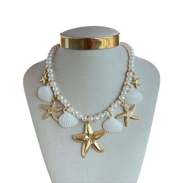 Colar Pérolas Folheado Ouro 18k Sereismo