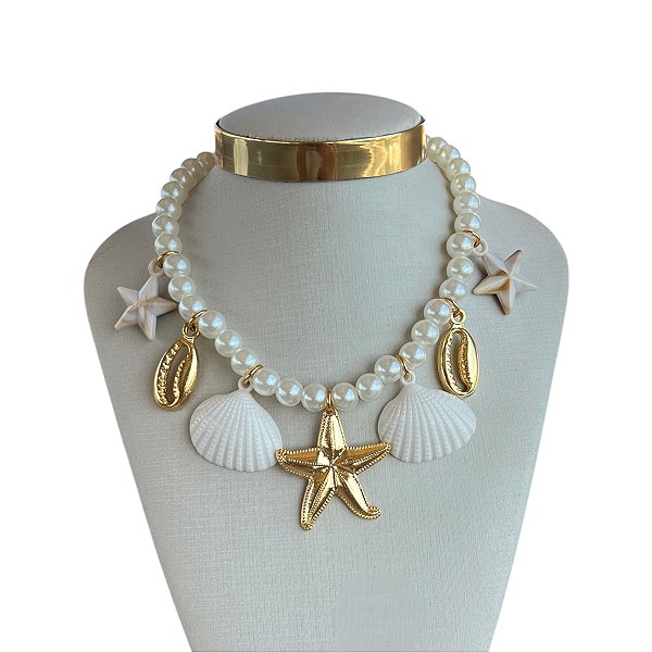 Colar Pérolas Folheado Ouro 18k Sereismo