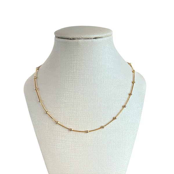 Corrente Folheada Ouro 18k ou Prata 925 Bolinha