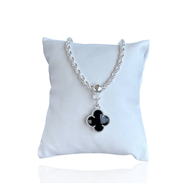 Pulseira Folheado Prata 925 Cordão Baiano Trevo