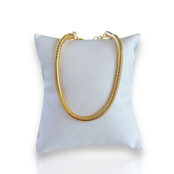 Pulseira Folheada Ouro 18k e Prata 925 Malha