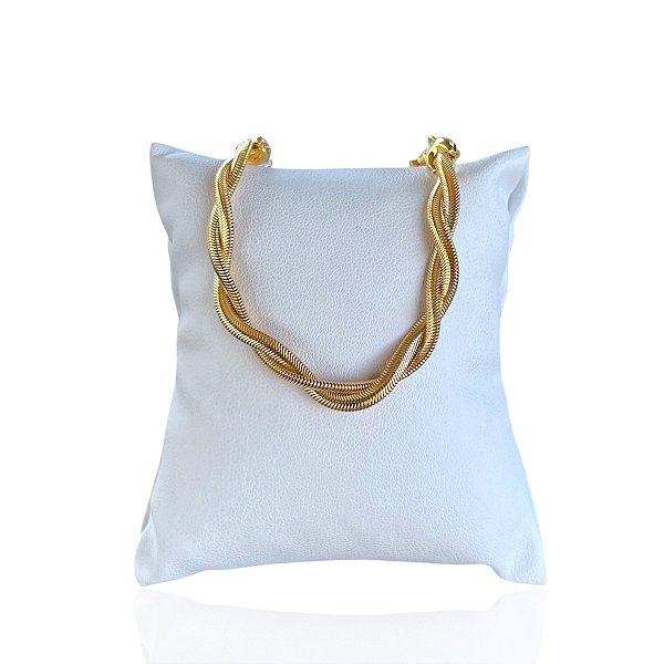 Pulseira Folheada Ouro 18k e Prata 925 Lacraia Trançada