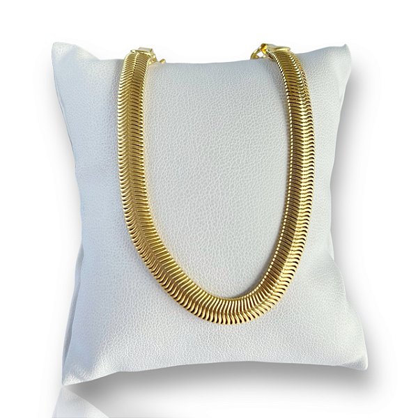 Pulseira Folheada Ouro 18k e Prata 925 Lacraia Grossa