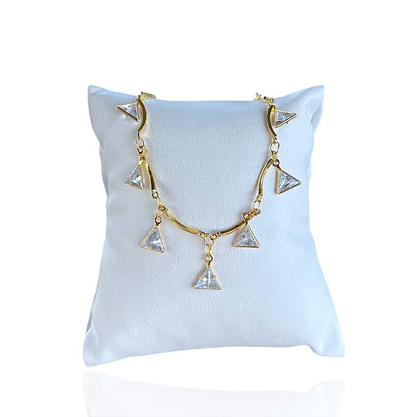 Pulseira Folheada Ouro 18k e Prata 925 Ponto de Luz Triângulo