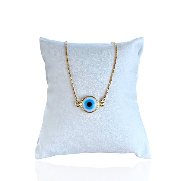 Pulseira Folheada Ouro 18k e Prata 925 Olho Grego