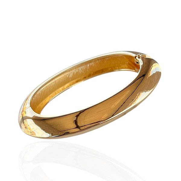Bracelete Folheado Ouro 18k e Prata 925 Abaulado Disco