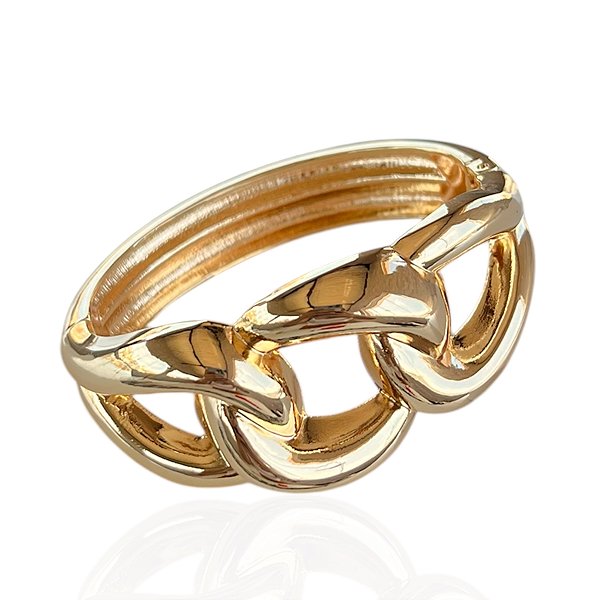 Bracelete Folheado Ouro 18k e Prata 925 Abaulado Elos