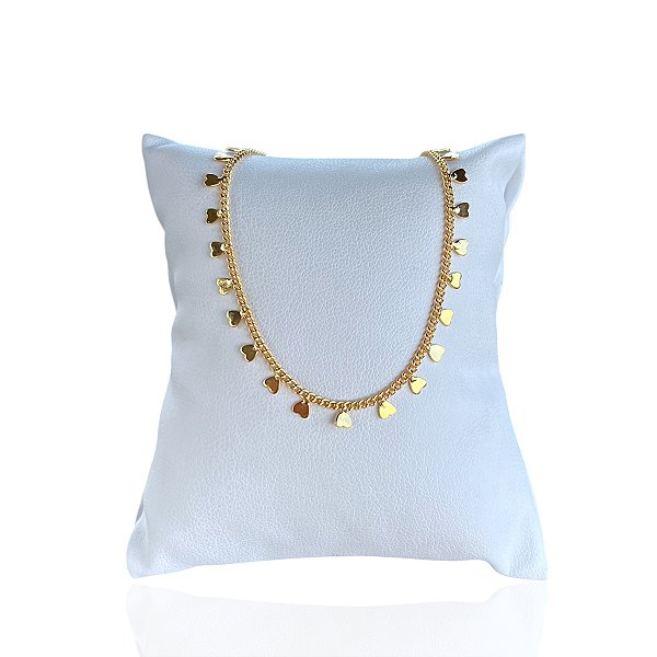 Pulseira Folheada Ouro 18k e Prata 925 Corações