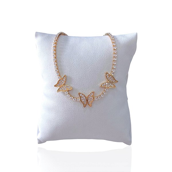 Pulseira Folheada Ouro 18k e Prata 925 Riviera Borboleta