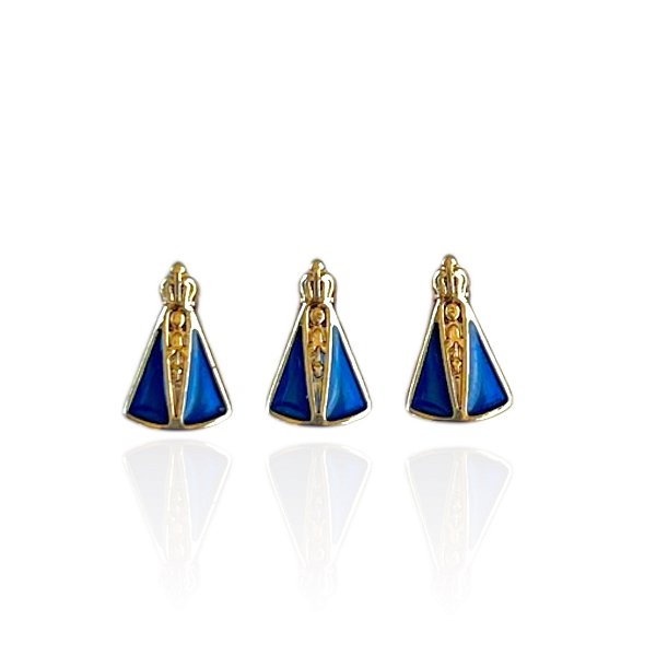 Pingente Folheado Ouro 18k Nossa Senhora Resinada Passante