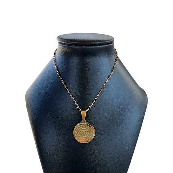 Corrente Masculina Aço Inoxidável Medalha Pai Nosso