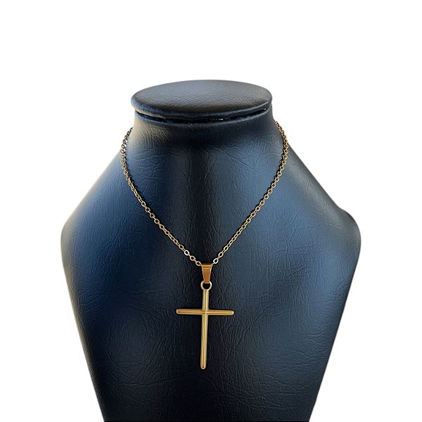 Corrente Masculina Aço Inoxidável Crucifixo