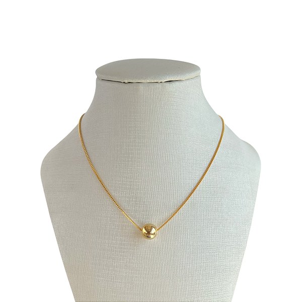 Colar Folheado Ouro 18k e Prata 925 Bolinha