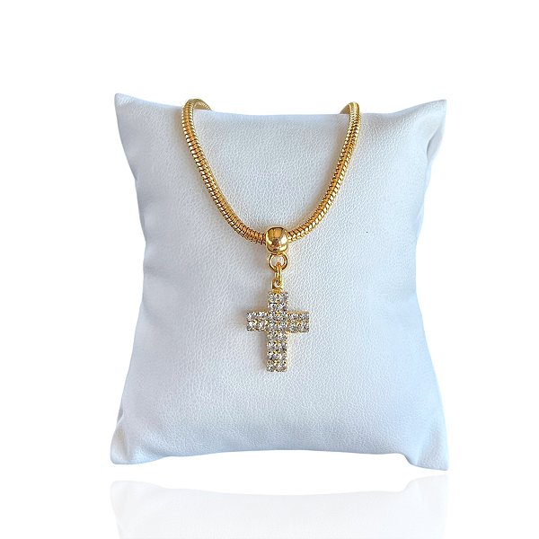 Pulseira Folheada Ouro 18k Malha Cruz