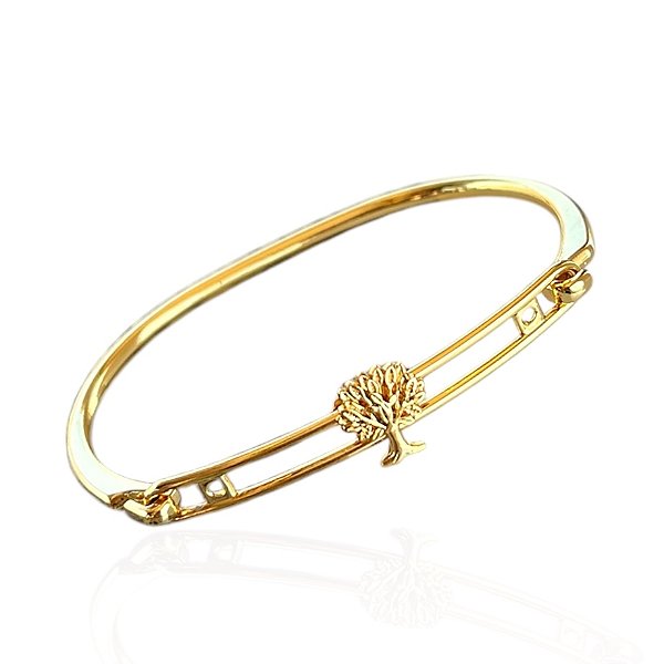 Bracelete Folheado Ouro 18k Passante Árvore da Vida