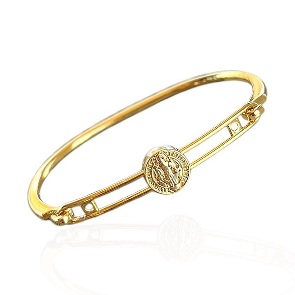 Bracelete Folheado Ouro 18k Passante São Bento